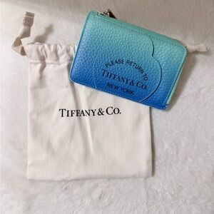 Tiffany & Co. Blue Gradient Leather Pouch NWOT
